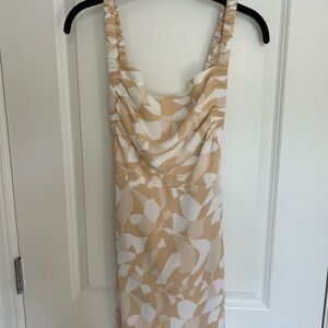 Forever 21 Tan and White Midi Dress